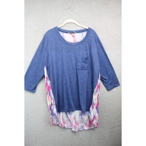 Soft Surroundings 3/4 Sleeve Hi-Lo Tunic-XL-Colorful Back